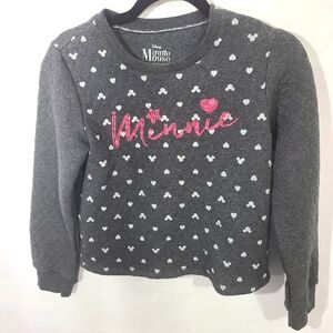 Disney Minnie Mouse Kids Girls Size XL Sweatshirt‎ Top with Glitter